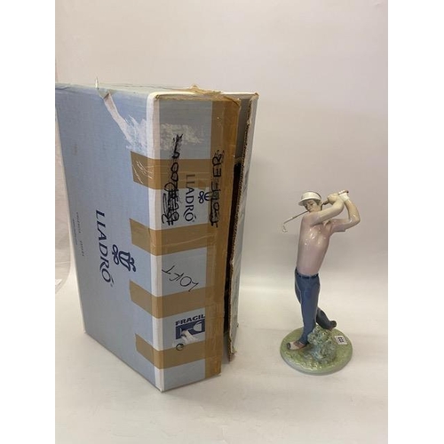 123 - A Lladro figure - Golfer - 14in. high, complete with box