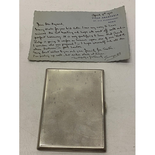 167 - A silver cigarette case with engine turned decoration - Birmingham 1932, retailed by Leighton Burlin... 