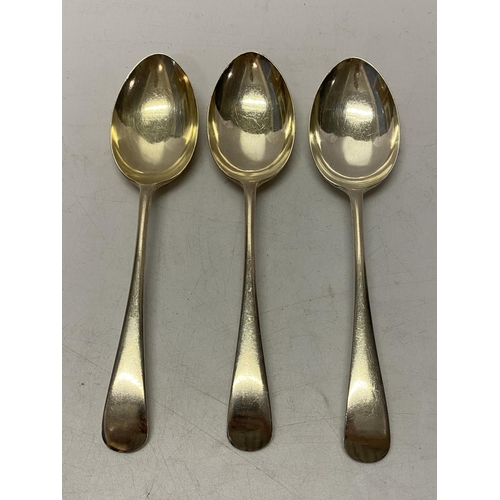 188 - A set of three silver tablespoons - Sheffield 1938, makers marks for Frank Cobb & Co Ltd