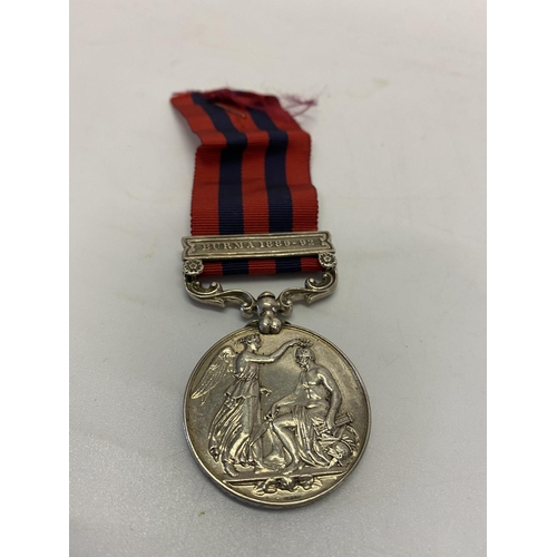 241 - An India General Service medal with Burma 1889-92 bar awarded to 966 Pte J Oliver 2nd Bn Devon Reg