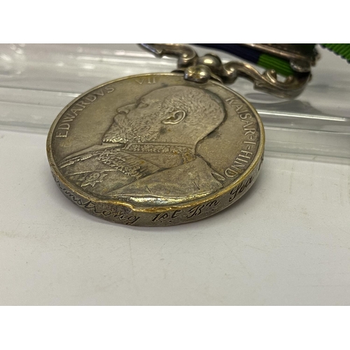 252 - An India General Service medal with North West Frontier 1908 bar awarded to 6947 Pte. D Armstrong 1s... 