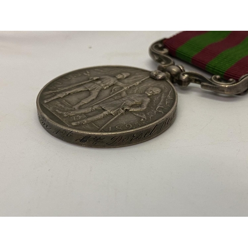 257 - An India medal with Punjab Frontier 1897-98 and Tirah 1897-98 bars awarded to 4364 Pte. H. Farnham 1... 