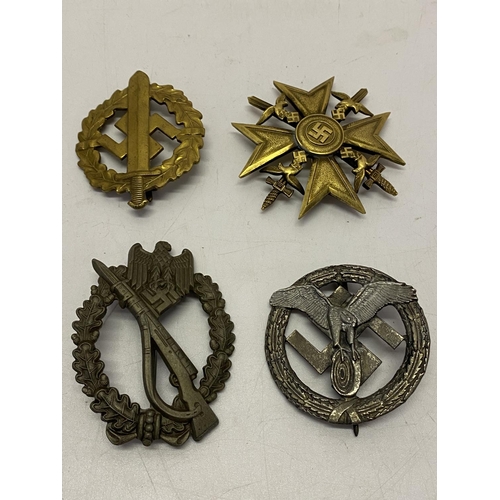 259 - Four German Second World War style badges