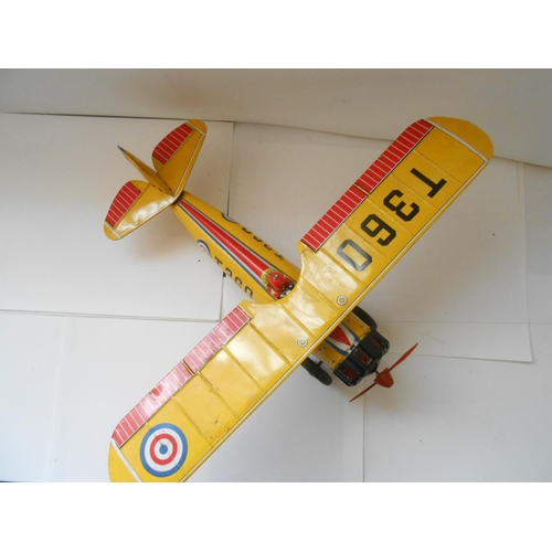 382 - A Straco battery operated model of a Bristol Bulldog T360 airplane - 12in. long and 5in. high