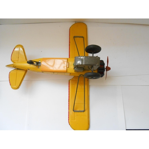 382 - A Straco battery operated model of a Bristol Bulldog T360 airplane - 12in. long and 5in. high