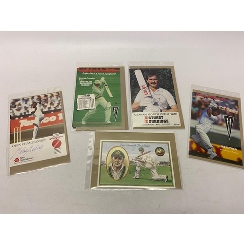 31 - Cricket.  Ten international players on cards, all signed including Don Bradman, Dennis Compton, Ian ... 