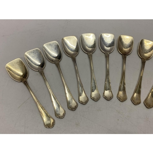 160 - A set of twelve Continental silver ice cream spoons