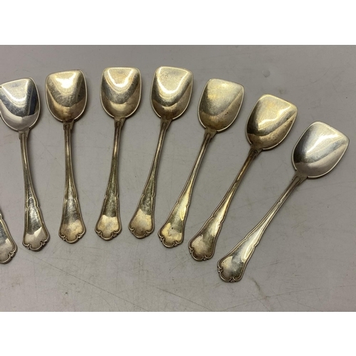 160 - A set of twelve Continental silver ice cream spoons