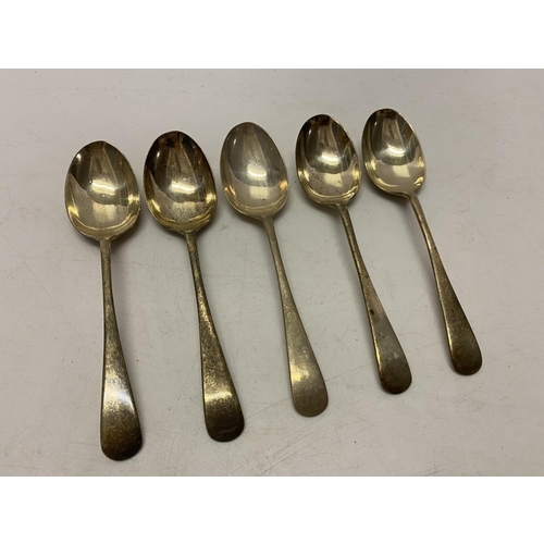 164 - A set of five silver teaspoons - Sheffield 1921, makers marks for James Deakin & Sons