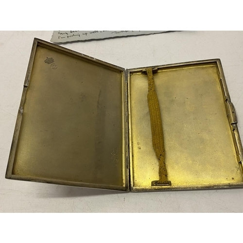 167 - A silver cigarette case with engine turned decoration - Birmingham 1932, retailed by Leighton Burlin... 