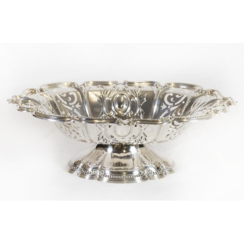 150 - A late Victorian silver dish with pierced and embossed decoration, on lobed and domed foot - Sheffie... 