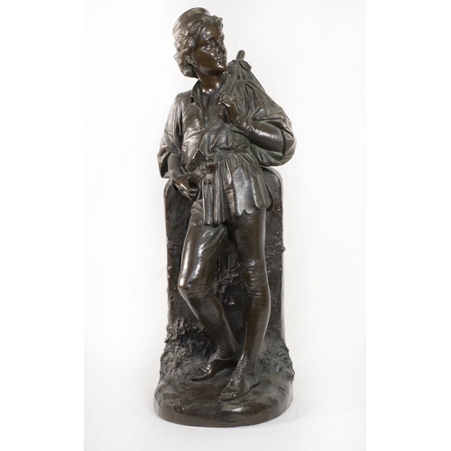 270 - A large bronze study after Bofill - Pro Patria depicting a male figure with a sword and shield - 26i... 