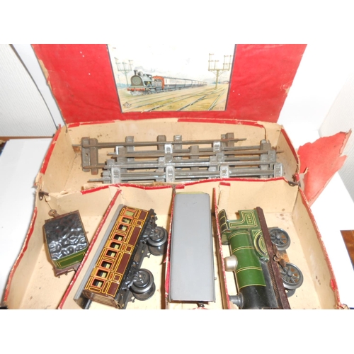 363 - A Bavarian train set and track, boxed