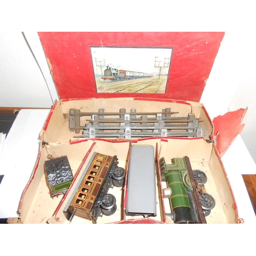 363 - A Bavarian train set and track, boxed