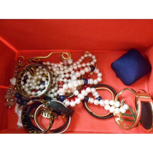 47 - A quantity of lady's handbags including Michael Kors, purses and a small selection of costume jewell... 