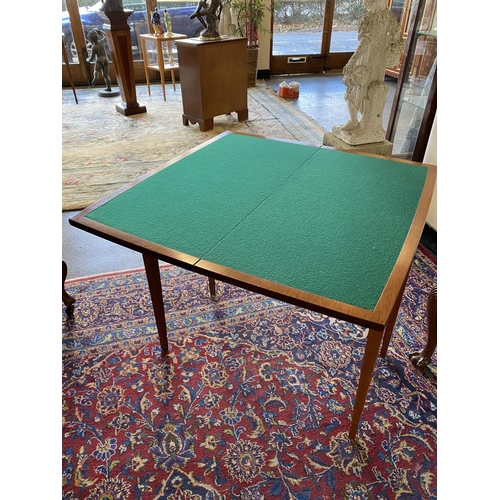 68 - A reproduction mahogany card table with satinwood inlay, rectangular top, on square tapered legs - 3... 