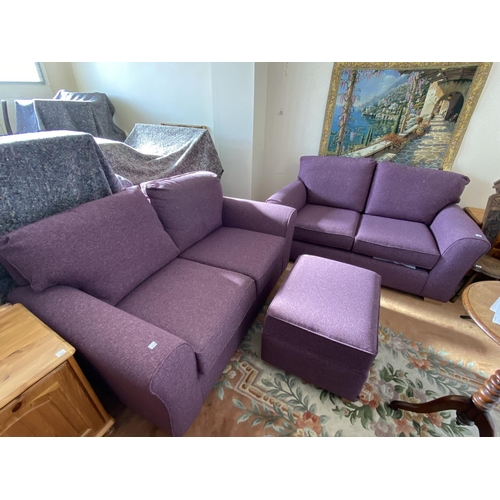 77 - A pair of Next two seater settees with matching footstool