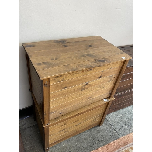 80 - Two stained pine storage boxes