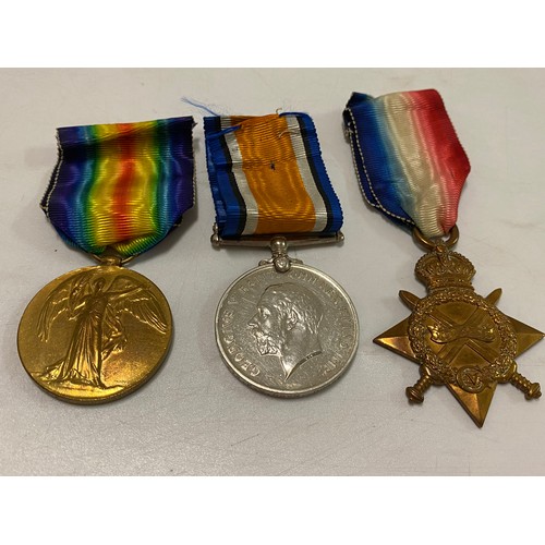 212 - A group of three First World War medals awarded to 10811 Pte F.H Down Dorset R.