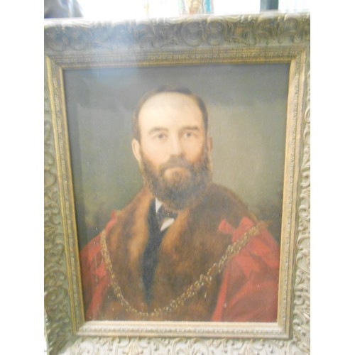 13 - A 19th Century oil on board - Portrait of a gentleman, framed - 14in. x 11in.