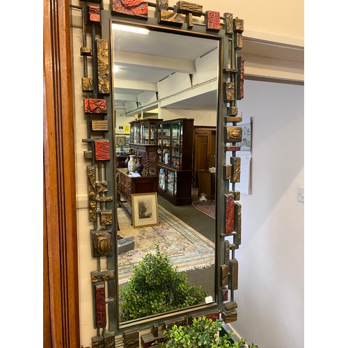 34 - A pair of 1970's style rectangular wall mirrors - 42in. x 20in.