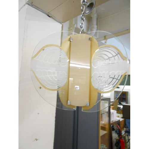 79 - An Art Deco style four glass and chrome light fitting