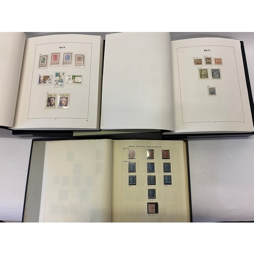 20 - Malta in three albums, the first Great Britain stamps, used in Malta from 1857 with various plate nu... 