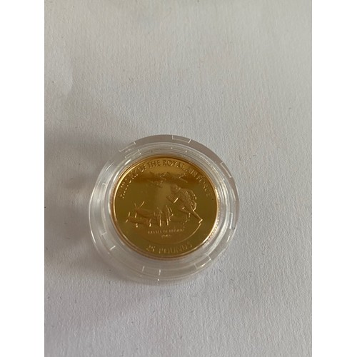 258 - A Westminster Mint History Of The RAF Battle Of Britain Guernsey Gold Proof £25 coin, in fitted box,... 