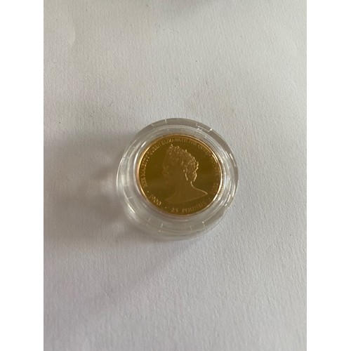 262 - A Westminster Mint Queen Mother Memorial 2002 Guernsey £25 Gold Coin, in fitted box, complete with c... 