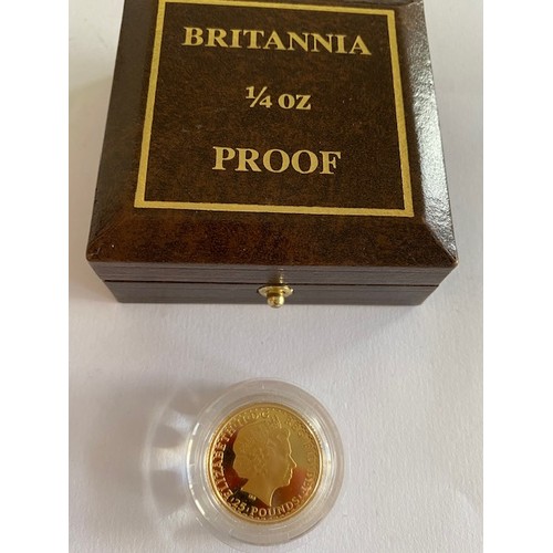 254 - A Britannia 1/4oz gold proof coin in fitted box