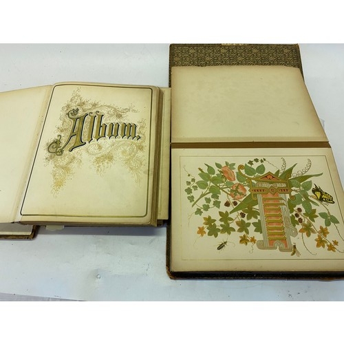 39 - Two Victorian photograph albums. One containing 130 carte-de-visite and cabinet cards (binding broke... 