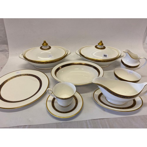 192 - A Royal Doulton Harlow pattern part dinner service comprising:- eight dinner and eight tea plates, t... 