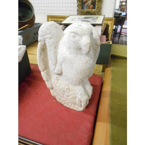 75 - A stone garden ornament in the form of an eagle