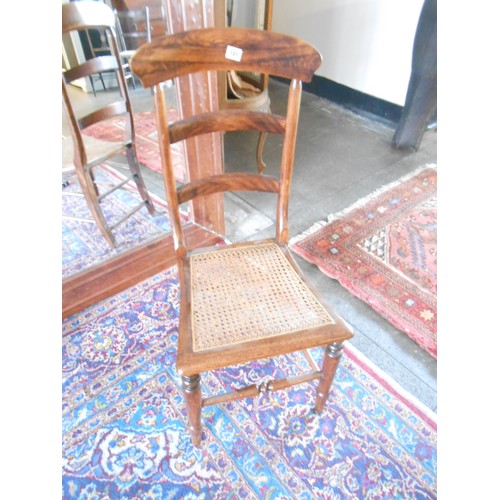 131 - An Edwardian mahogany and inlaid bedside cabinet fitted panelled door, on square legs - 22in. wide, ... 