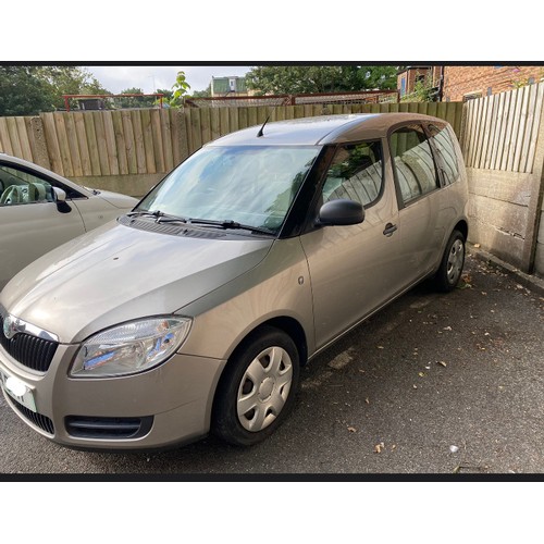 1 - A Skoda Roomster 1.4TDIPD motor car, 153000 miles approx., current MOT, two owners from new

To be o... 