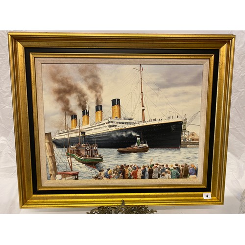 4 - Gary Philip Cartwright.  Oils on canvas - Titanic, framed - 18in. x 23in.