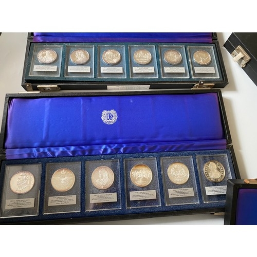 162 - Thirty silver proof commemorative medallions, boxed