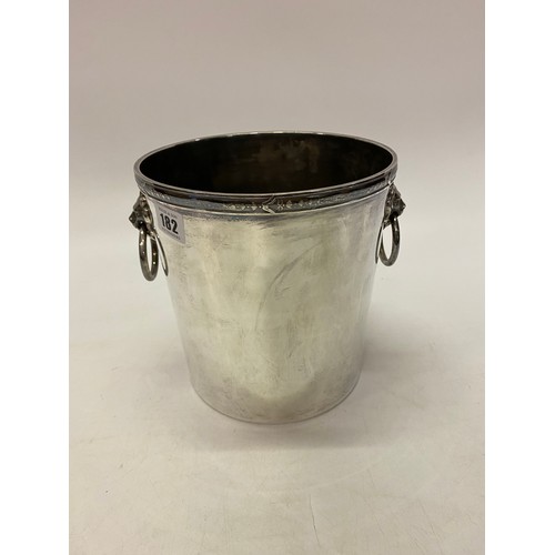 182 - A silver plated ice bucket with ring handles