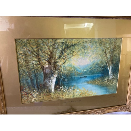 15 - H. Williamson.  A pair of watercolours - Morning Near Shiplake and Evening Near Sonning, mounted, fr... 