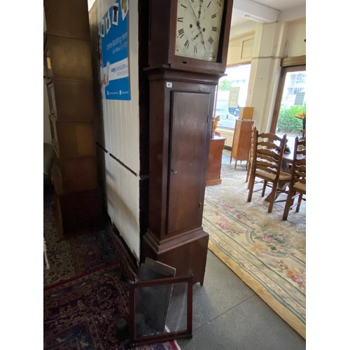 67 - A 19th Century longcase clock with square enamel dial, seconds and date dials, eight day movement st... 