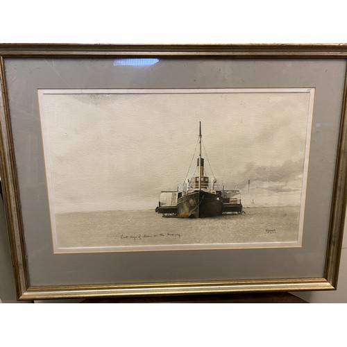 8 - A.A Godfrey.  A signed watercolour entitled Last Days Of Steam On The Medway, framed and glazed - 12... 