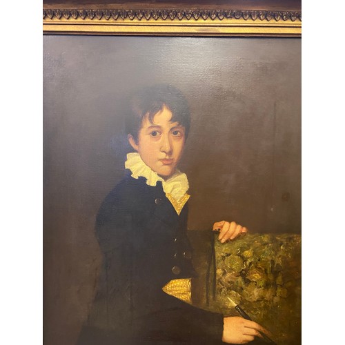 3 - A 19th Century oil on canvas - Half length portrait of a gentleman, gilt framed - 29in. x 24in.