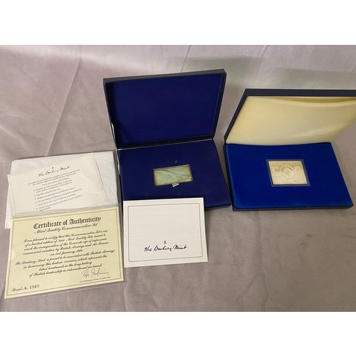 175 - A Danbury Mint commemorative ingot for Concorde, with certificate, boxed and a Danbury Mint Post Off... 