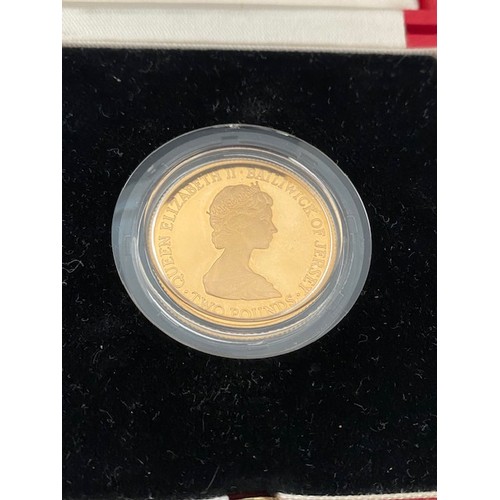 239 - A Queen Elizabeth II Bailiwick of Jersey gold £2 coin to commemorate the Royal Wedding July 29 1981,... 