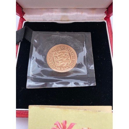 240 - A Guernsey 1981 One Pound gold proof coin in original box with certificate