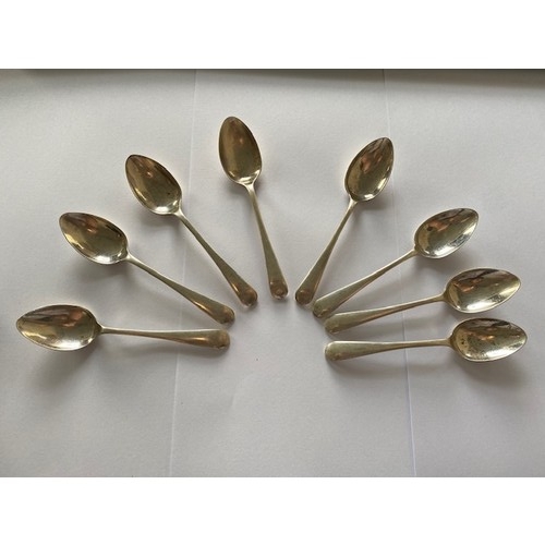 212 - A canteen of Viners silver flatware comprising:- eight soup spoons, four table spoons, eight dessert... 