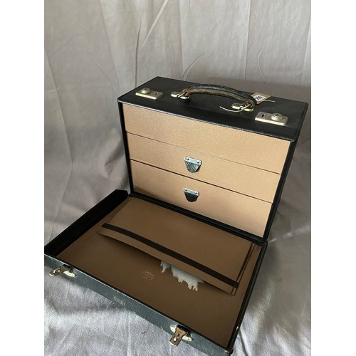 265 - A Down Bros and Meyer and Phelps doctors case, the interior fitted drawers - 15in. wide