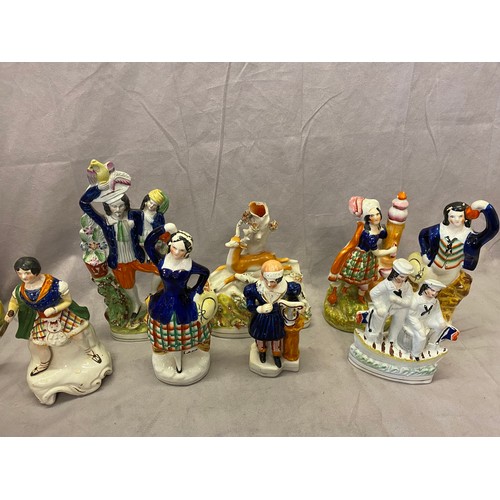 138 - Eight 19th Century Staffordshire figures