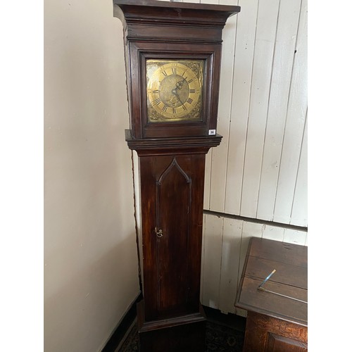 36 - An 18th Century longcase clock by John Nottle of Holsworthy with brass dial, date aperture, 30 hour ... 