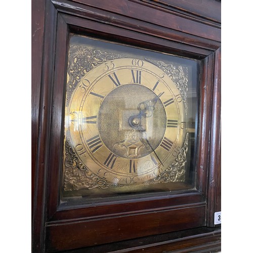 36 - An 18th Century longcase clock by John Nottle of Holsworthy with brass dial, date aperture, 30 hour ... 